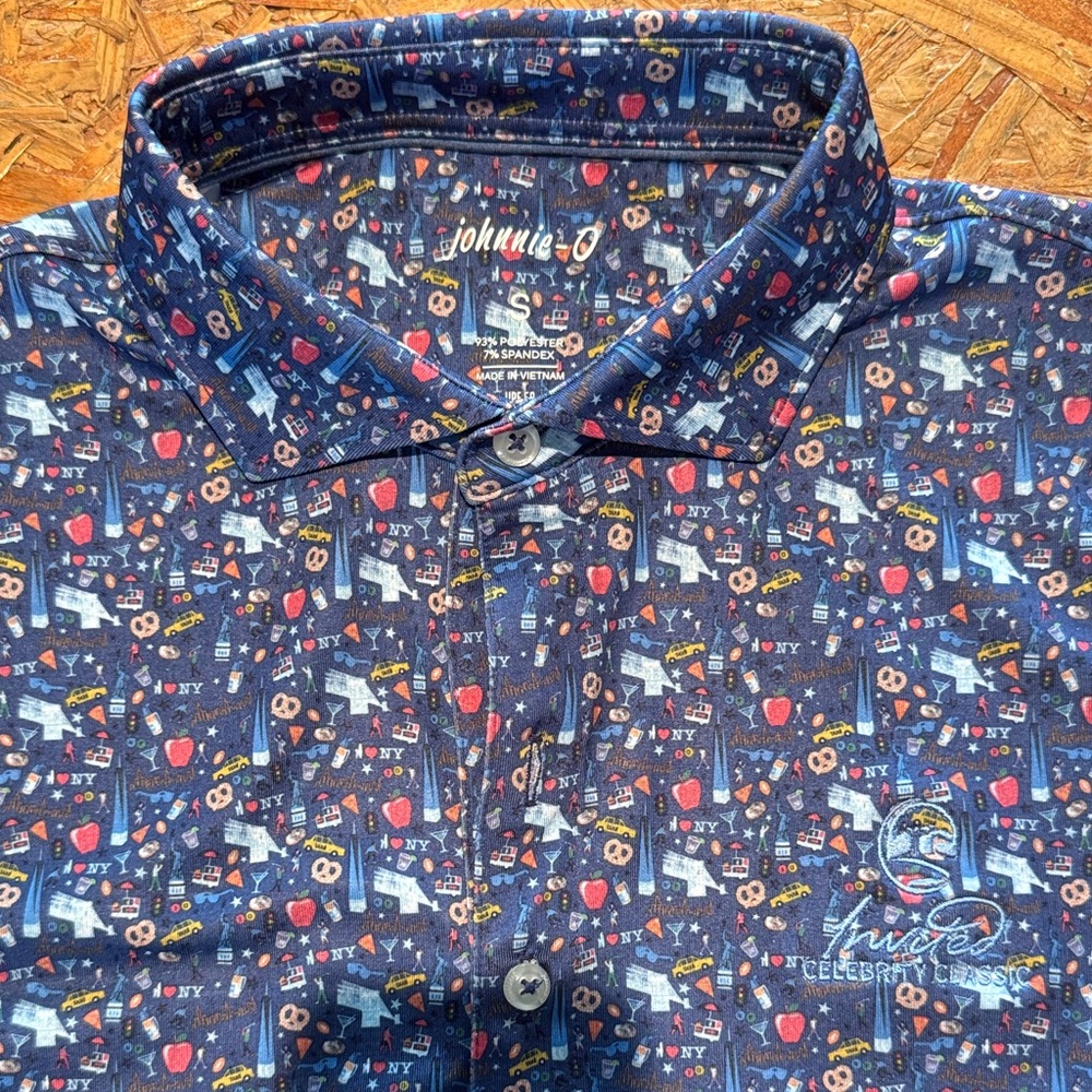 johnnie-O Blue Graphic Men's Shirt sz s